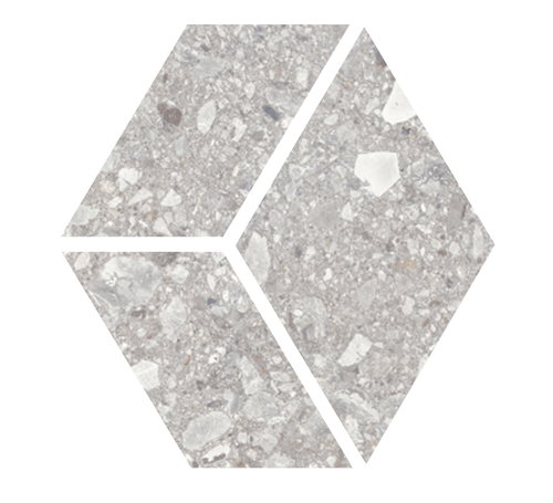 Santiago Light Gray 3D Hex Mosaic Rectified
