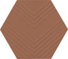 Rhyme and Reason Warm Terracotta 4x5 Hexagon Ripple Mix Field Tile