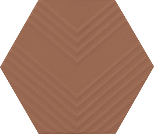Rhyme and Reason Warm Terracotta 4x5 Hexagon Ripple Mix Field Tile