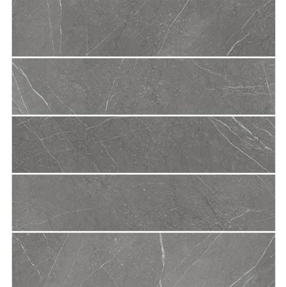 Love Affairs Petra Charcoal 4x20 Strip Field Tile Matte