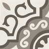 D_Segni Chalk/Mud/Midnight/Sand Blend 8x8 Parisian Decorative Tile Matte