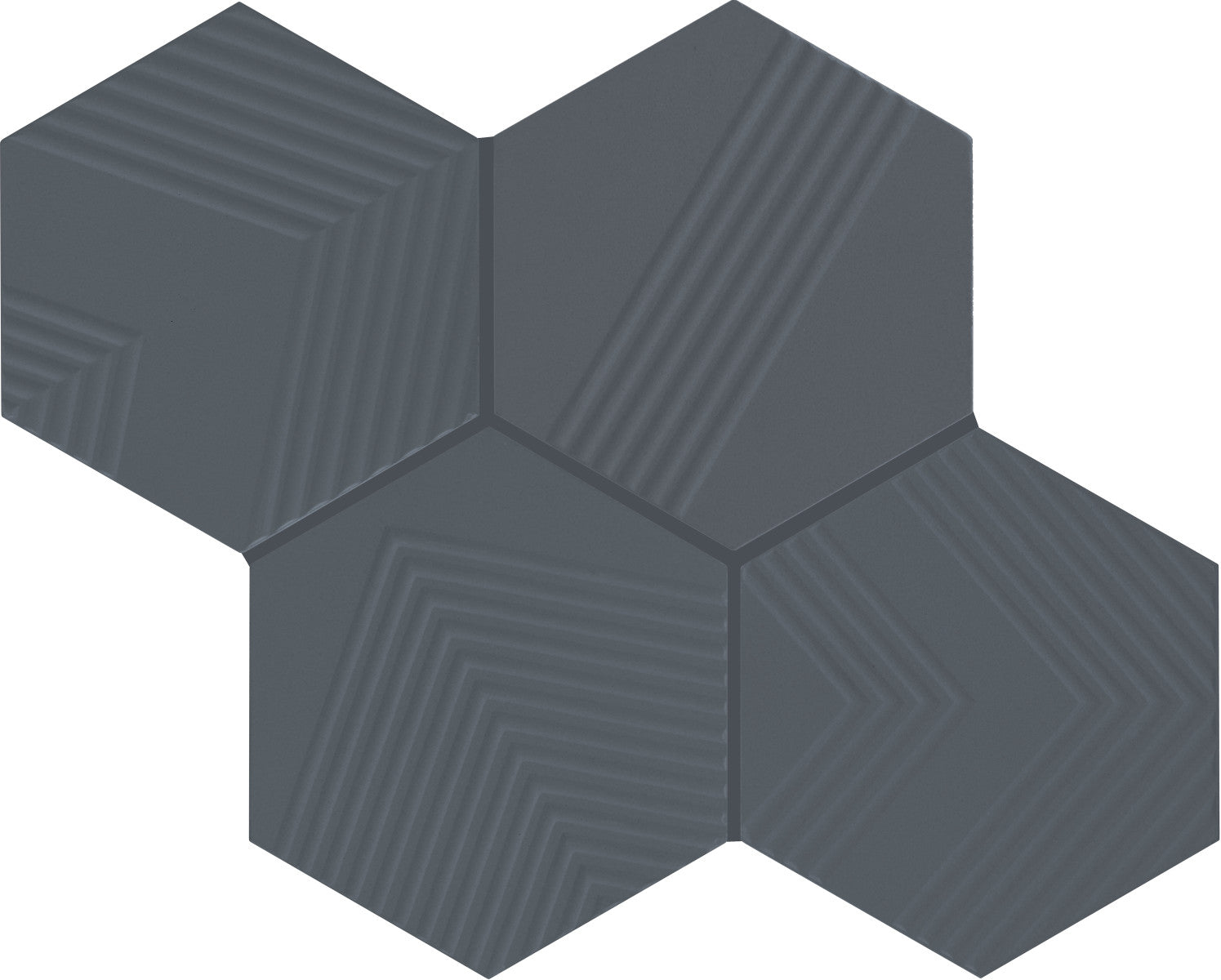 Rhyme and Reason Indigo 4x5 Hexagon Ripple Mix Field Tile