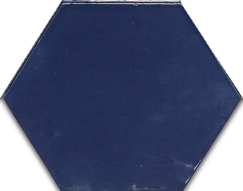 Zellige Hexa Cobalt 4x5 Hexagon Field Tile Glossy