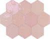 Zellige Hexa Pink 4x5 Hexagon Field Tile Glossy