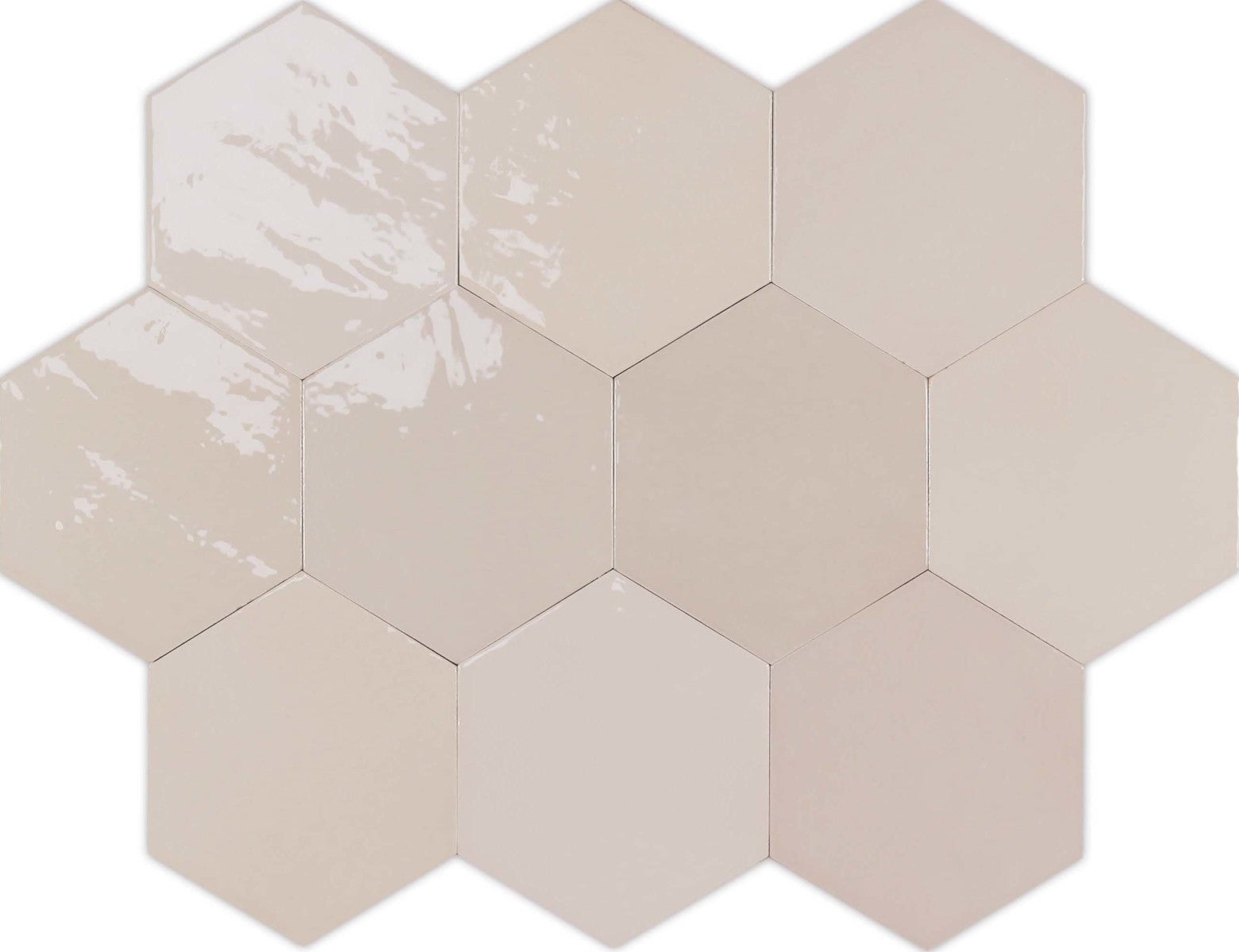 Zellige Hexa Nude 4x5 Hexagon Field Tile Glossy