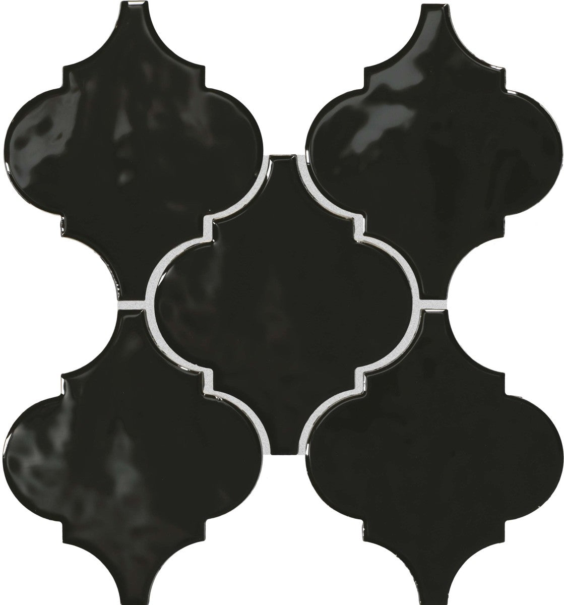 Playscapes Pitch Black 6" Arabesque Wall Tile Glossy