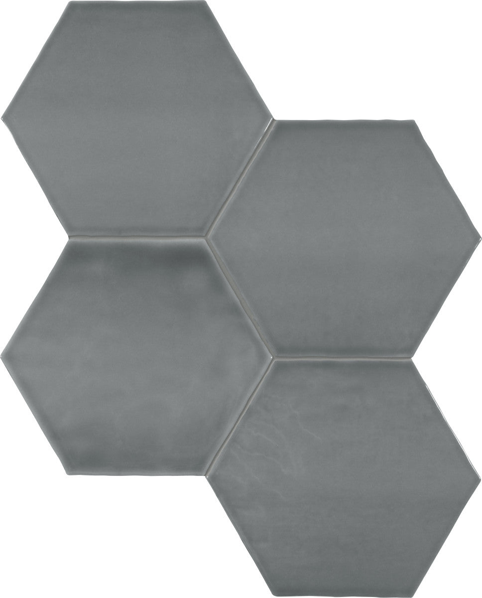 Teramoda Charcoal 6x7 Hexagon Field Tile Glossy