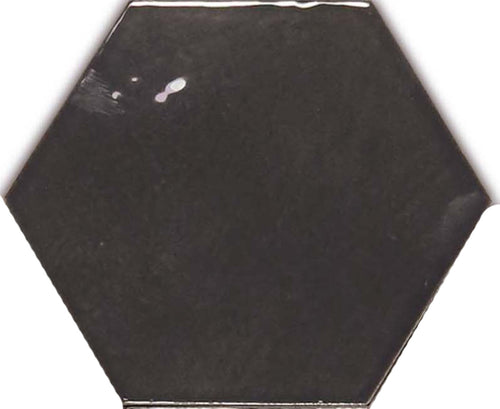 Zellige Hexa Graphite 4x5 Hexagon Field Tile Glossy