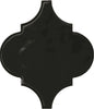 Playscapes Pitch Black 6" Arabesque Wall Tile Glossy