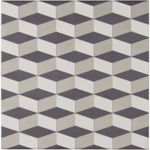 Encaustic Echoes Obsidian 8x8 Trek Decorative Tile