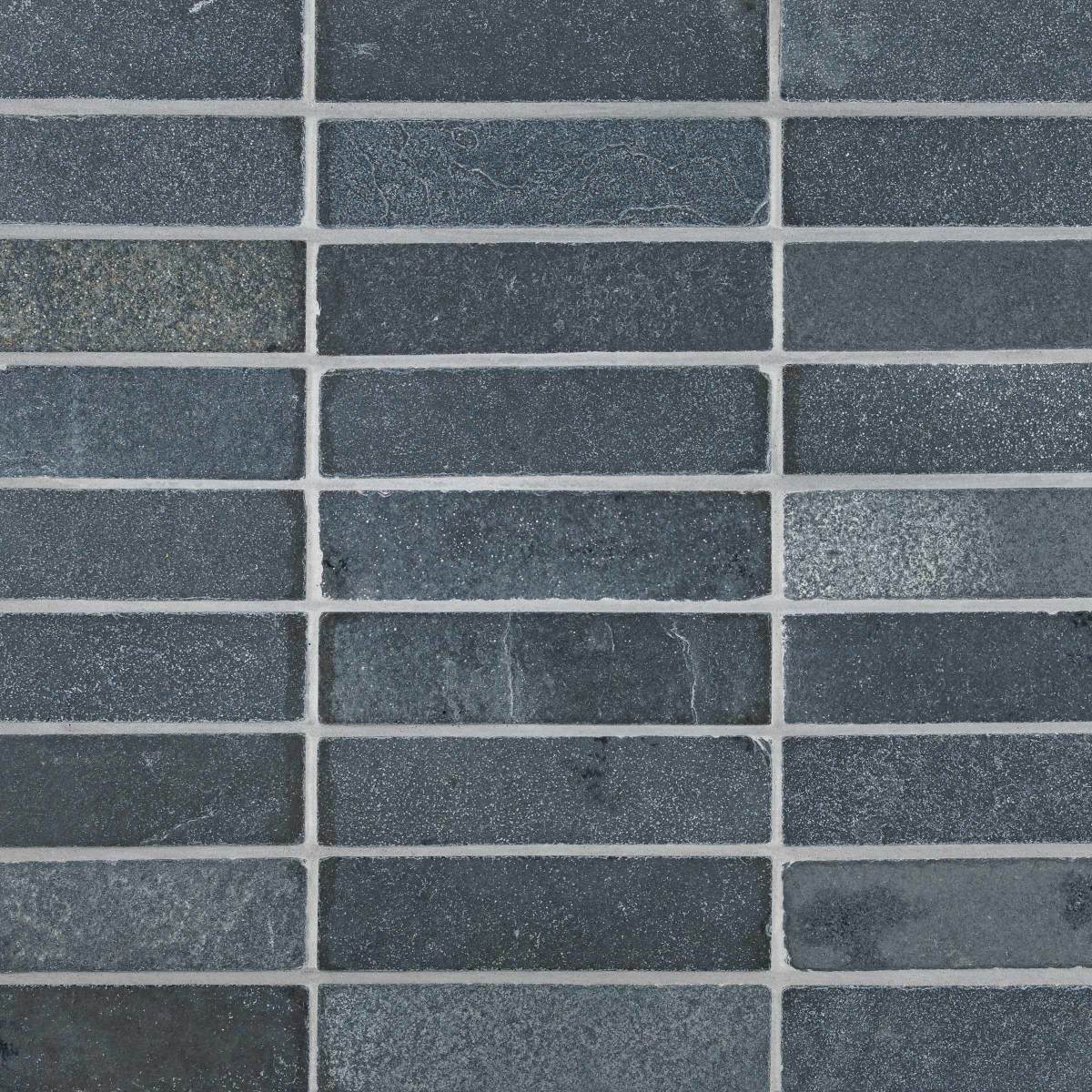 Thin Brick Lime Black 2x8 Field Tile Tumbled