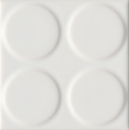 Classics Kho Liang Ie Accent White 4x4 Pattern 6 Decorative Tile Gloss