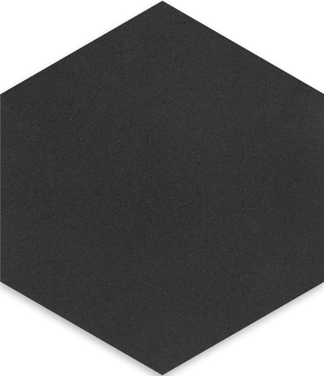 Basalt Black 10" Hexagon Field Tile Honed
