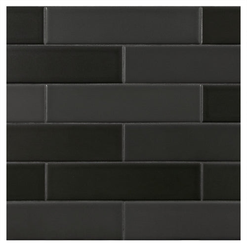 TrueTones Porcelain 16 Shades Of Black  Matte 2-1/2x10 Field Tile