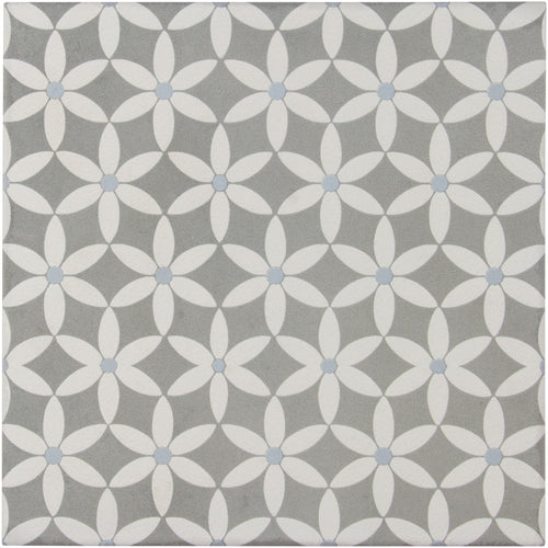 Encaustic Echoes Lapis 8x8 Bloom Decorative Tile