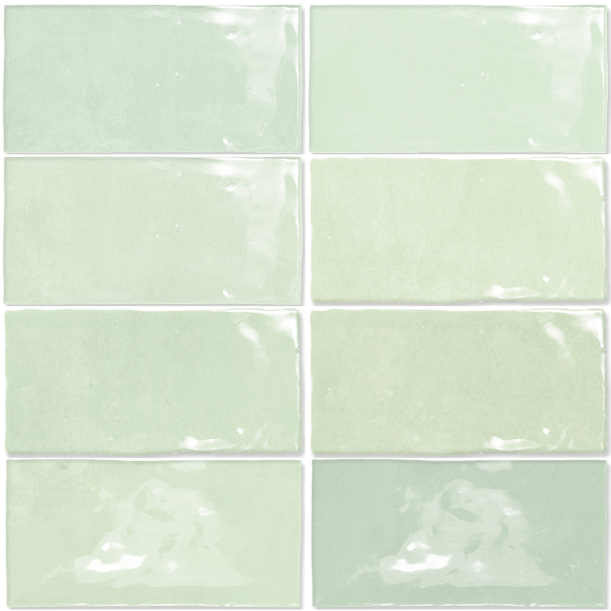 Fez Mint 2x5 Field Tile Glossy