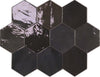 Zellige Hexa Graphite 4x5 Hexagon Field Tile Glossy
