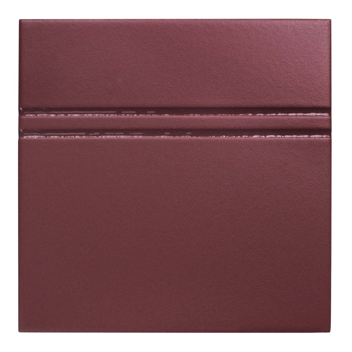 Point and Dash Burgundy 6x6 Dash Decorative Tile