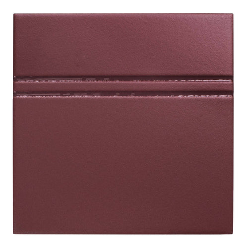 Point and Dash Burgundy 6x6 Dash Decorative Tile