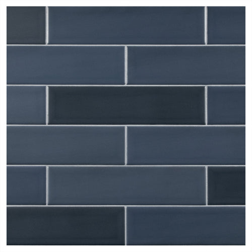 TrueTones Porcelain 16 Shades Of Twilight Blue Matte 2-1/2x10 Field Tile
