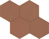Rhyme and Reason Warm Terracotta 4x5 Hexagon Ripple Mix Field Tile