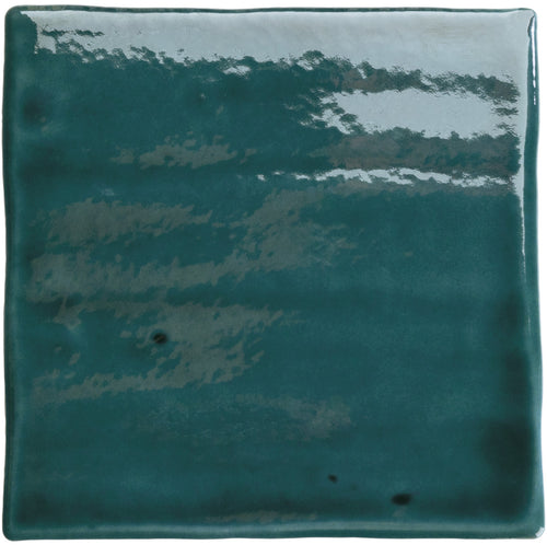 Roots Teal 4x4 Field Tile Glossy