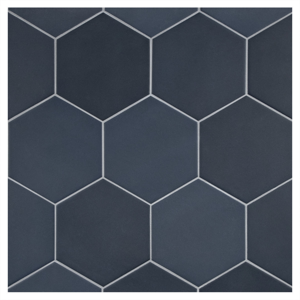 TrueTones Porcelain 16 Shades Of Twilight Blue Matte 5-1/2" Hexagon