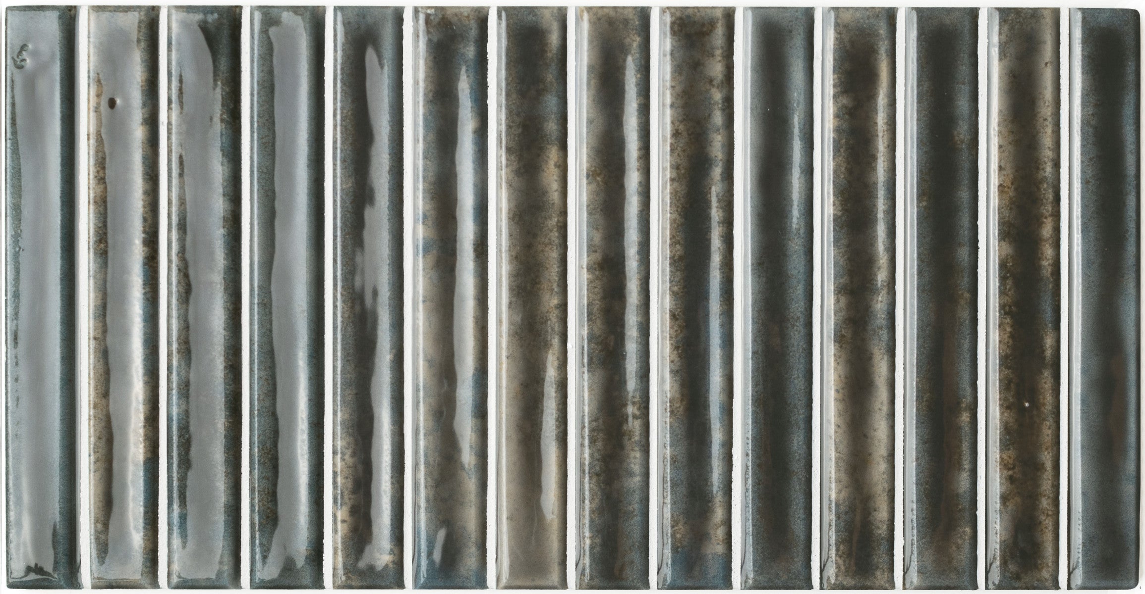 Potters Umber 5x10 Bars Decorative Tile Glossy