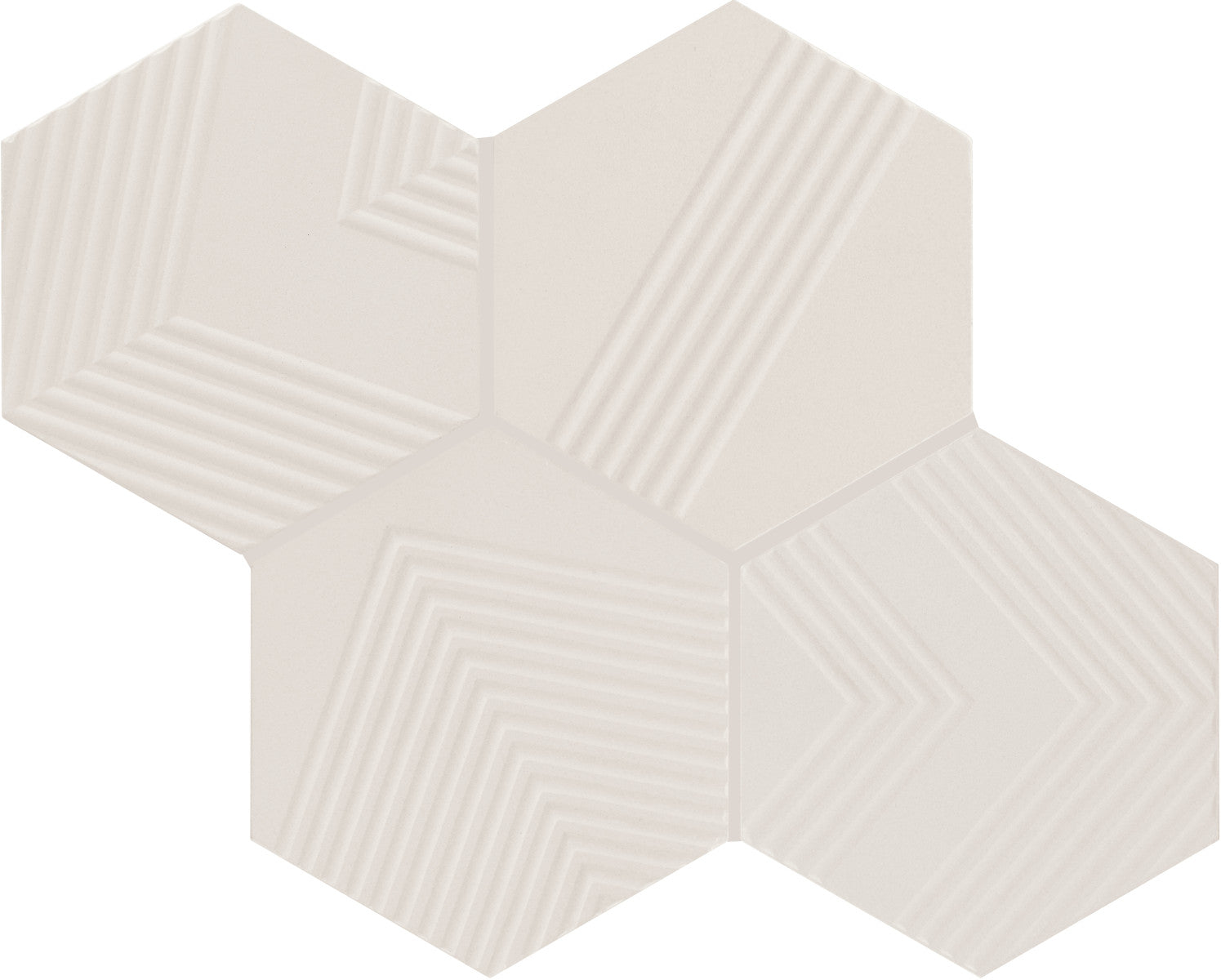 Rhyme and Reason Bone 4x5 Hexagon Ripple Mix Field Tile