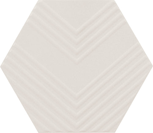 Rhyme and Reason Bone 4x5 Hexagon Ripple Mix Field Tile