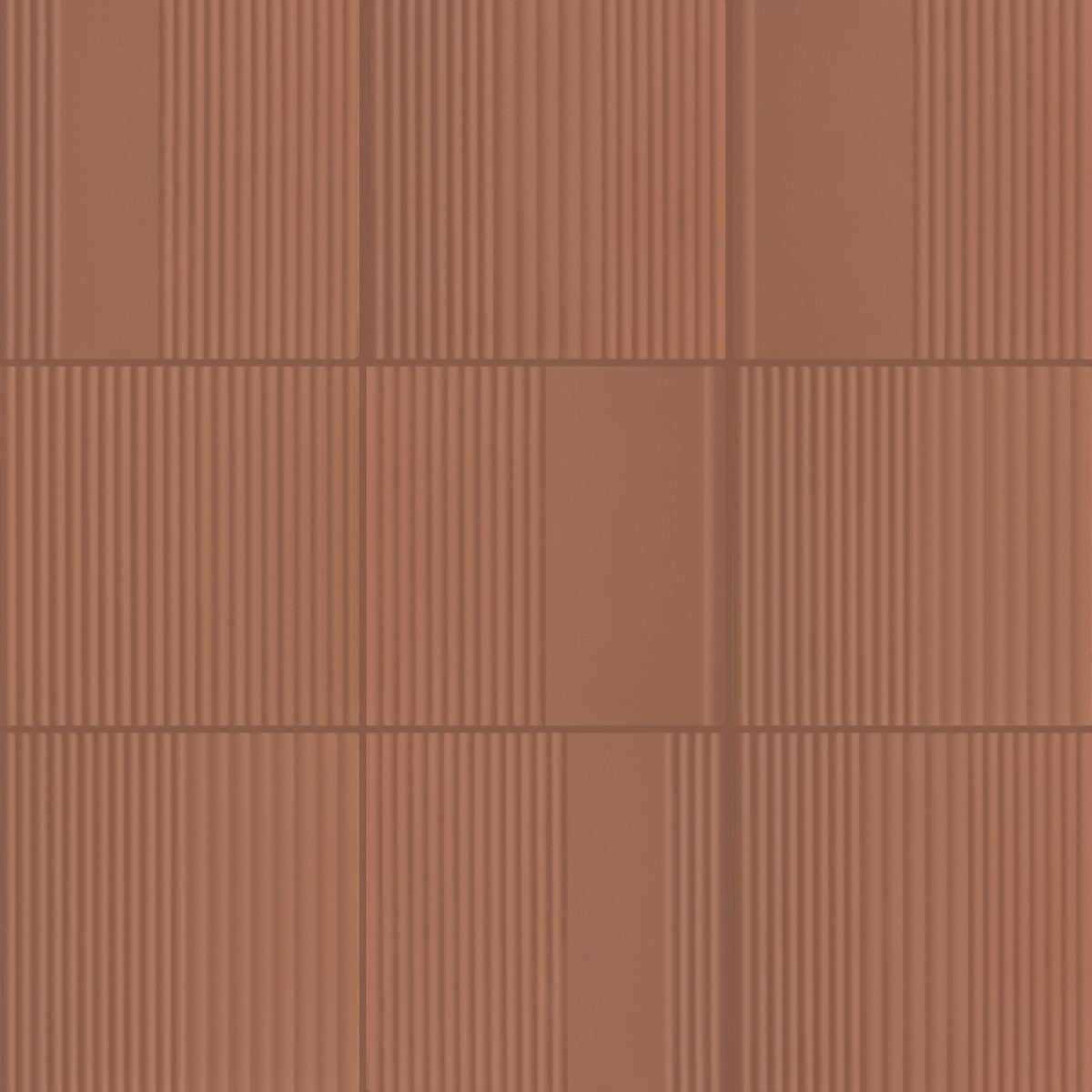 Rhyme and Reason Warm Terracotta 6x6 Square Ripple Field Tile