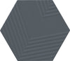 Rhyme and Reason Indigo 4x5 Hexagon Ripple Mix Field Tile