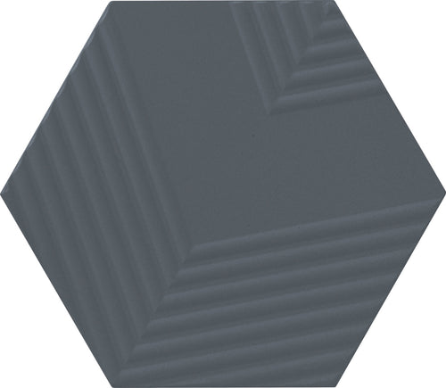 Rhyme and Reason Indigo 4x5 Hexagon Ripple Mix Field Tile