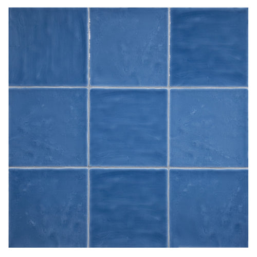 TrueTones Ceramics Astor Blue Gloss 4-1/2x4-1/2 Zelli Field Tile Gloss