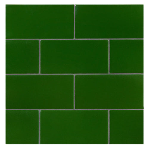TrueTones Ceramics Lauren Green Crackle 3x6 Field Tile Crackle
