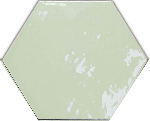 Zellige Hexa Mint 4x5 Hexagon Field Tile Glossy