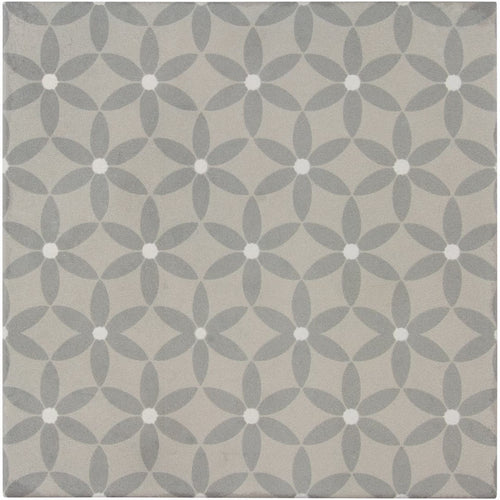 Encaustic Echoes Pale 8x8 Bloom Decorative Tile