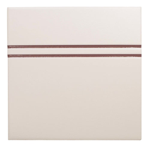 Point and Dash Neutral Burgundy 6x6 Dash Decorative Tile