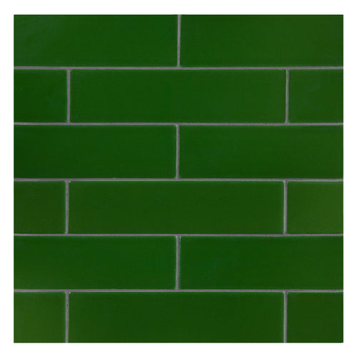 TrueTones Ceramics Lauren Green Crackle 2x8 Field Tile Crackle