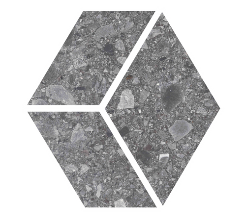 Santiago Dark Gray 3D Hex Mosaic Rectified