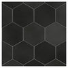 TrueTones Porcelain 16 Shades Of Black  Matte 5-1/2" Hexagon